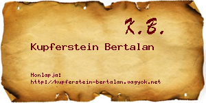 Kupferstein Bertalan névjegykártya